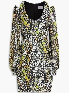 ONE33 Social cutout printed mini dress